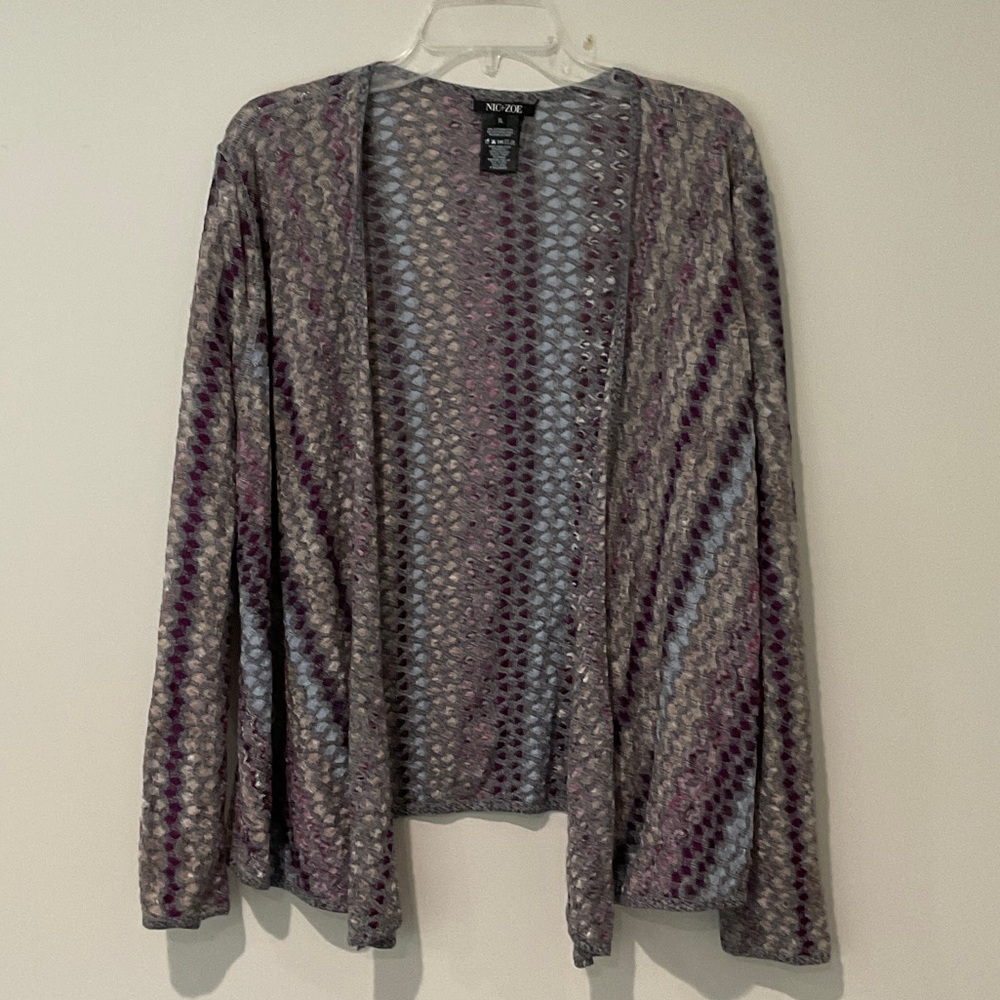 NWT NIC+ZOE Multi-colored Lightweight Knit Sweater
